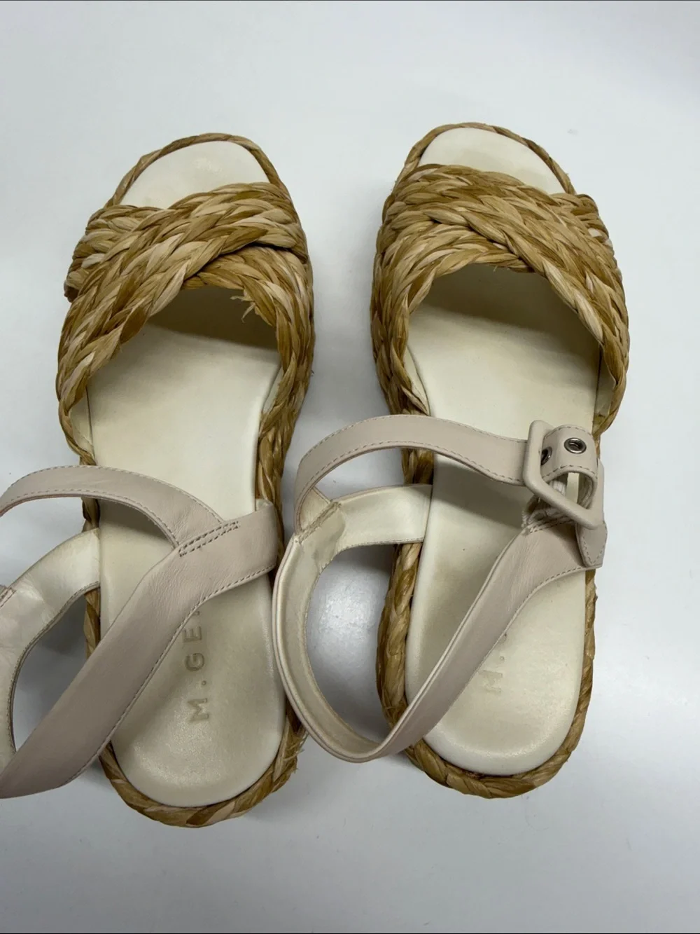 M Gemi The Tessa Platform Sandal Espadrille Open Toe Shoes Braided Raffia 40  9